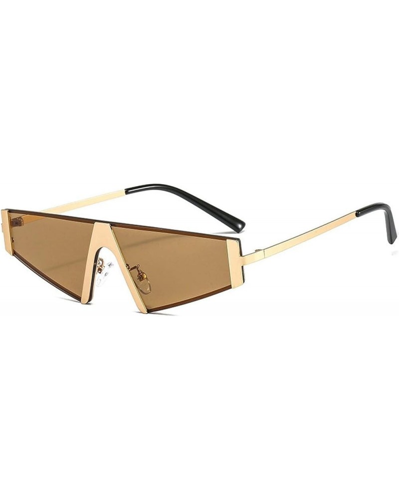 Rimless Vintage Sunglasses for Women Men Large Square Metal Frame Tea $11.13 Rimless