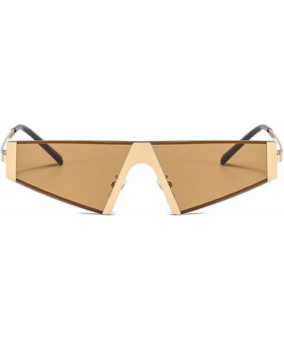 Rimless Vintage Sunglasses for Women Men Large Square Metal Frame Tea $11.13 Rimless