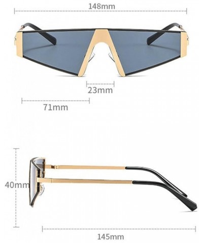 Rimless Vintage Sunglasses for Women Men Large Square Metal Frame Tea $11.13 Rimless