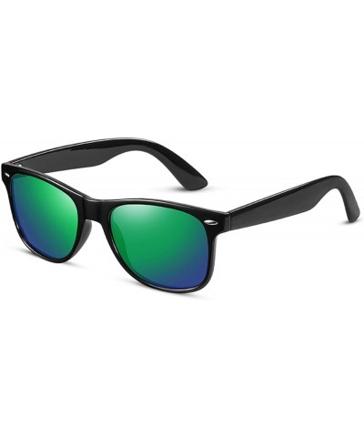 Polarized Trendy Square Sunglasses for Mens Womens Black Retro Driving Fishing Sun Glasses UV400 Protection Black/Green $6.88...