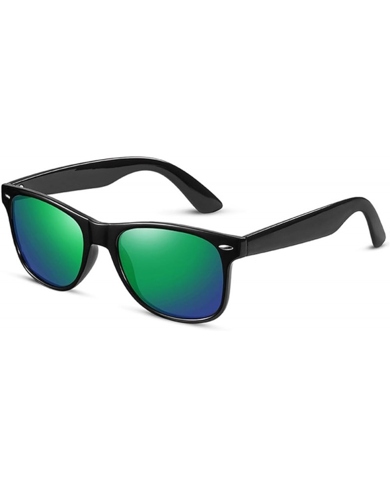 Polarized Trendy Square Sunglasses for Mens Womens Black Retro Driving Fishing Sun Glasses UV400 Protection Black/Green $6.88...