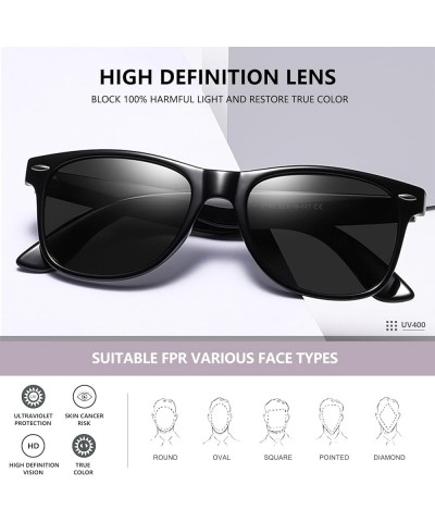 Polarized Trendy Square Sunglasses for Mens Womens Black Retro Driving Fishing Sun Glasses UV400 Protection Black/Green $6.88...