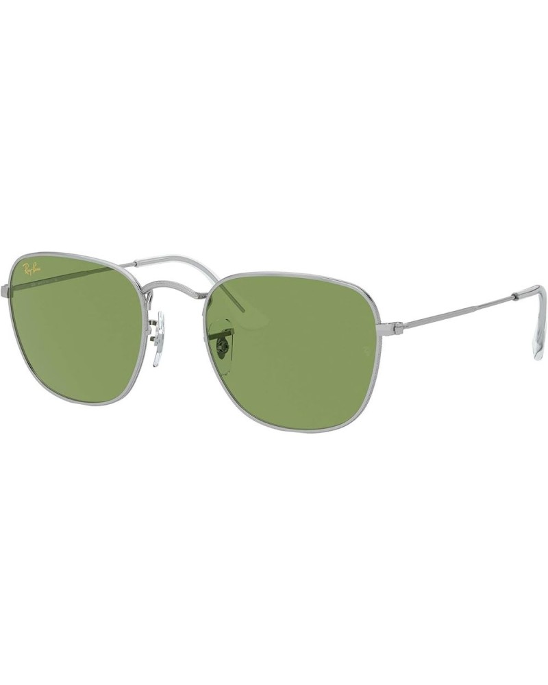 Rb3857 Frank Square Sunglasses Silver/Bottle Green $57.24 Rimless