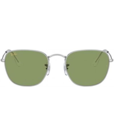 Rb3857 Frank Square Sunglasses Silver/Bottle Green $57.24 Rimless