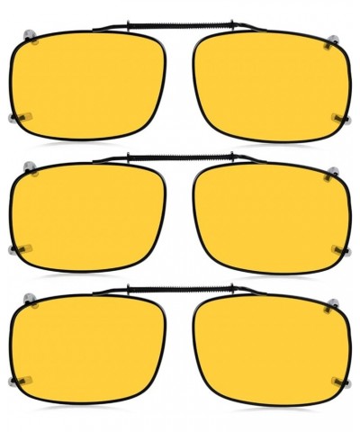 Clip On Sunglasses Polarized Brown Lens with case Lens Width 2.3 Inches 3pc-yellow $13.56 Designer