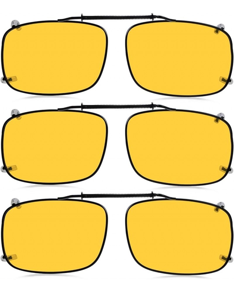 Clip On Sunglasses Polarized Brown Lens with case Lens Width 2.3 Inches 3pc-yellow $13.56 Designer