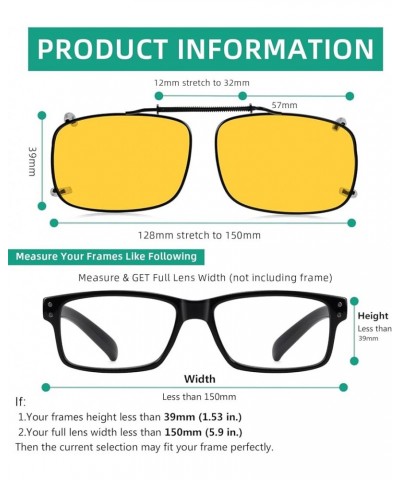 Clip On Sunglasses Polarized Brown Lens with case Lens Width 2.3 Inches 3pc-yellow $13.56 Designer