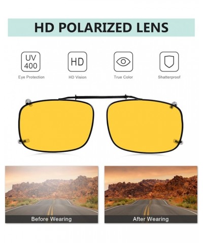 Clip On Sunglasses Polarized Brown Lens with case Lens Width 2.3 Inches 3pc-yellow $13.56 Designer