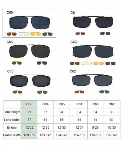 Clip On Sunglasses Polarized Brown Lens with case Lens Width 2.3 Inches 3pc-yellow $13.56 Designer