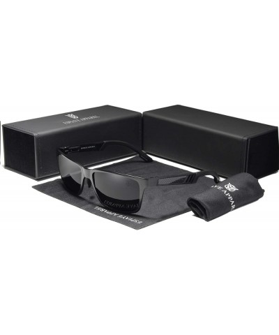 Genuine Mens Polarized Rectangular Adjustable Sunglasses Fashion UV400 Ultra Light Al-Mg Black/Grey $15.90 Rectangular