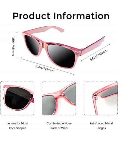 12 Pack Neon Colors Sunglasses Classic Retro Party Favors Sunglasses for Unisex Adult Metallic Pink $10.12 Wayfarer