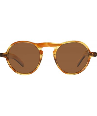 Old Fashioned Round Polarized Sunglass brown $33.00 Round