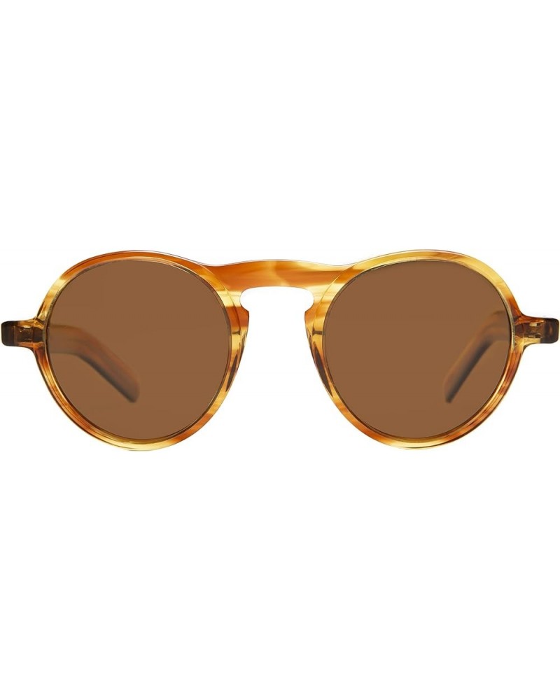 Old Fashioned Round Polarized Sunglass brown $33.00 Round