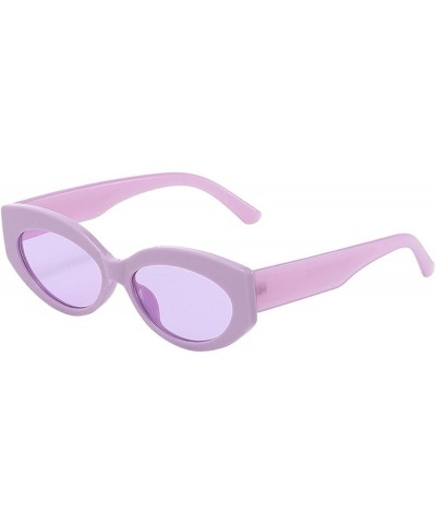 Women Fashion Street Shot Glasses PC Frame Sunglasses Preppy Purse Flat Top Women Purple $4.83 Rectangular