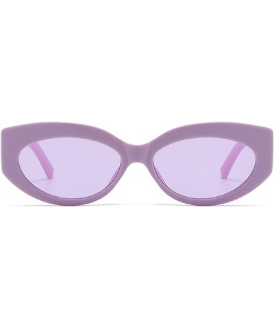 Women Fashion Street Shot Glasses PC Frame Sunglasses Preppy Purse Flat Top Women Purple $4.83 Rectangular