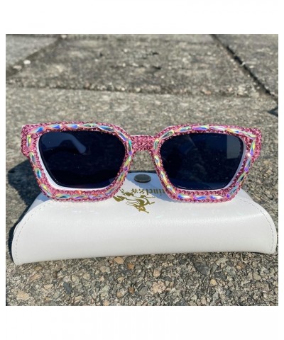 Women Diamond Sunglasses Vintage Square Crystal Rhinestone Sparkling Bejewelled Sunglasses Costume Party Sun Glasses White $9...