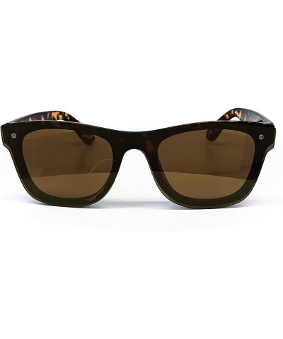 RAKOSTA c1257 Flat Top One Piece Rimless shield Mirrored Sunglasses Brown One Piece Rimless $11.04 Shield