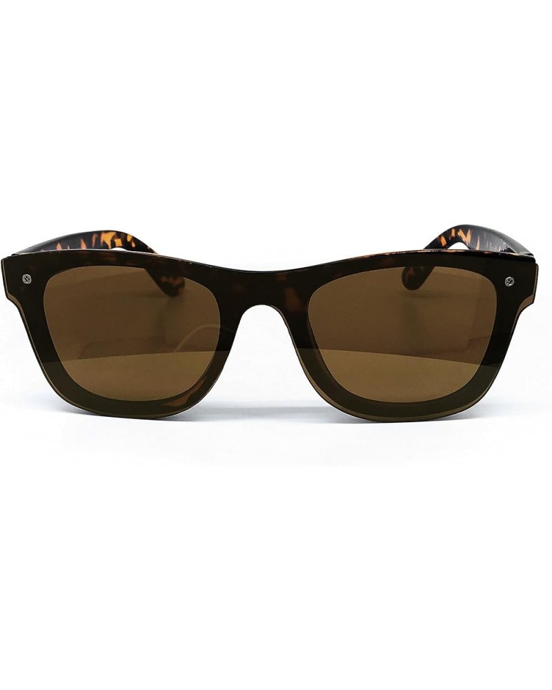 RAKOSTA c1257 Flat Top One Piece Rimless shield Mirrored Sunglasses Brown One Piece Rimless $11.04 Shield