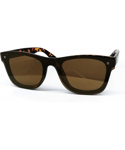 RAKOSTA c1257 Flat Top One Piece Rimless shield Mirrored Sunglasses Brown One Piece Rimless $11.04 Shield