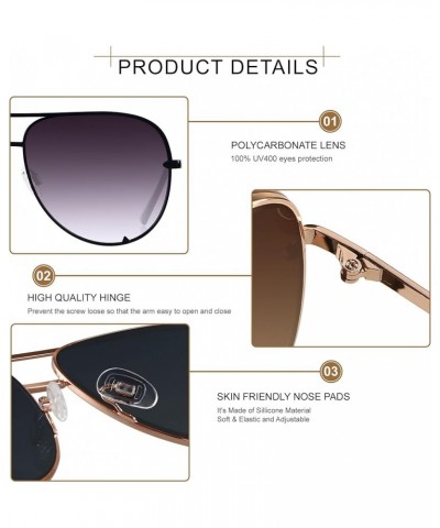 Oversized Aviator Sunglasses for Women Men Big Large UV Protection Fashion Sun glasses (2pack) Fade + Brown Non-Polarized $9....