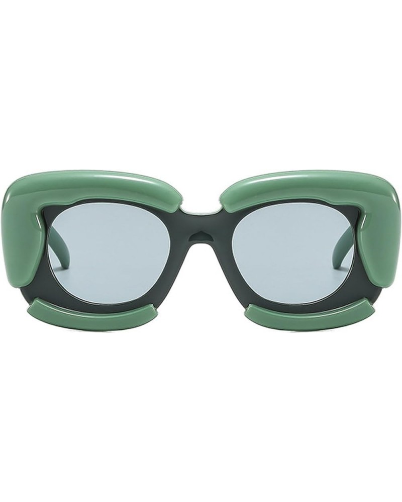 Trendy Thick Round Inflated Sunglasses for Women Men Retro Chunky Oval Festival Party Candy Color Punk Sun Glasses Green $12....