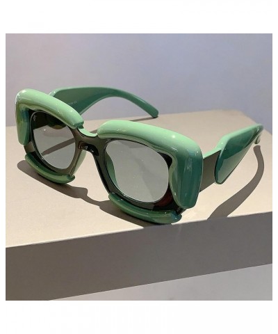 Trendy Thick Round Inflated Sunglasses for Women Men Retro Chunky Oval Festival Party Candy Color Punk Sun Glasses Green $12....