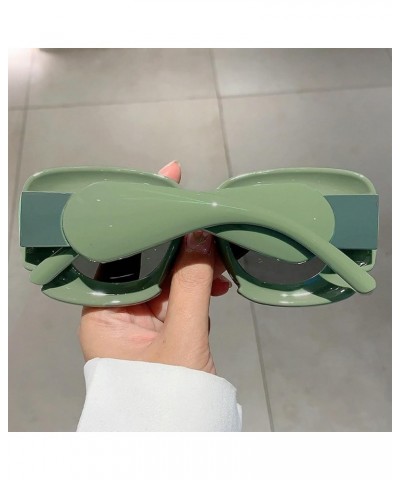 Trendy Thick Round Inflated Sunglasses for Women Men Retro Chunky Oval Festival Party Candy Color Punk Sun Glasses Green $12....