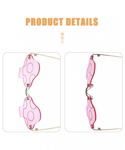 2 Pcs Mushroom Glasses Halloween Costume Decor Rave Womens Sunglasses Eyewear Accessories Mushroom Gifts Irregular Rimless Ey...