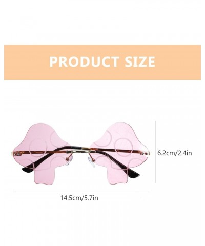 2 Pcs Mushroom Glasses Halloween Costume Decor Rave Womens Sunglasses Eyewear Accessories Mushroom Gifts Irregular Rimless Ey...