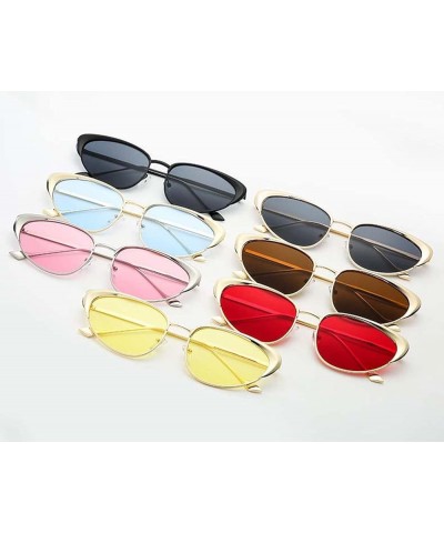 Metal Ladies Cat Eye Sunglasses, Sunshade Glasses for Vacation Street Shots (Color : A, Size : Medium) Medium F $22.42 Designer