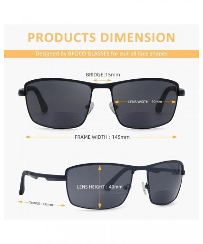 Bifocal Sunglasses for Men Women Square Reading Sunglasses with Spring Hinge Readers (Brown,1.75) Sg802-gunmetal $14.55 Square