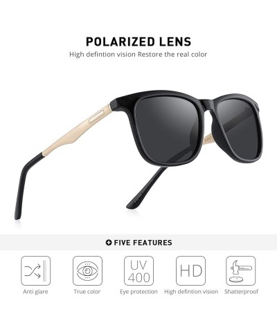 Polarized Mens Sunglasses HD Lens Metal Frame Driving Shades Black $11.20 Wayfarer