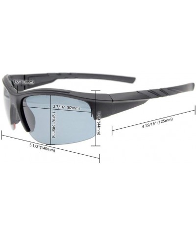 TR90 Unbreakable Sports Polarized Half-Rimless Bifocal Sunglasses Shiny-Black +1.50 +1.50 Clear/Grey Lens $15.05 Rimless