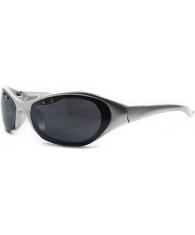 Outdoor Athletic Baseball Around Rectangle Sport Sunglasses Silver $9.71 Sport