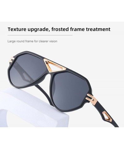 Retro Large Frame Men's and Women's Sunglasses Outdoor Holiday Sunshade Beach Glasses (Color : B, Size : Medium) Medium D $22...