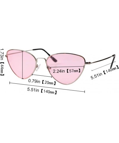 Womens Alloy Frame Cat Eye Reading Glasses with Gift Chain Pink Lens / Silver Frame $6.50 Cat Eye