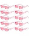 10 Pack Rectangle Sunglasses for Women Retro Narrow Square Glasses 90s Aesthetic Vintage Eyewear Uniex Adult 10 Clear Pink Co...