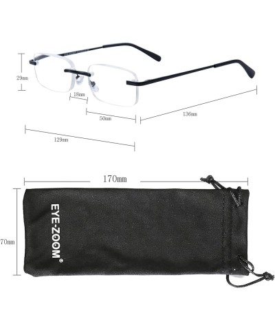 3 Pack Classic Rectangluar Metal Frame Rimless Reading Glasses for Men and Women 3pk Silver $9.89 Rimless