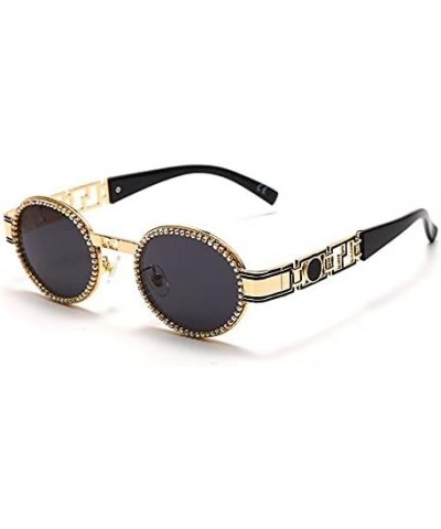 Diamond Sunglasses Women Oval Vintage Eyeglasses Men Punk Retro Sun Glasses Luxury Lady 3 $24.36 Rectangular