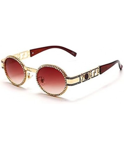 Diamond Sunglasses Women Oval Vintage Eyeglasses Men Punk Retro Sun Glasses Luxury Lady 3 $24.36 Rectangular