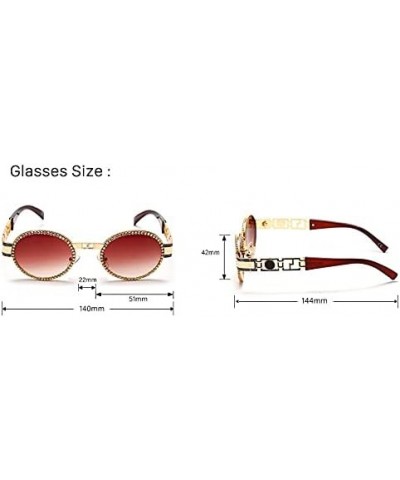 Diamond Sunglasses Women Oval Vintage Eyeglasses Men Punk Retro Sun Glasses Luxury Lady 3 $24.36 Rectangular