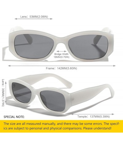 Retro Oval Sunglasses For Women Men Trendy Square Round Thick Frame 90s Black Shades Eyewear 3 $11.99 Designer