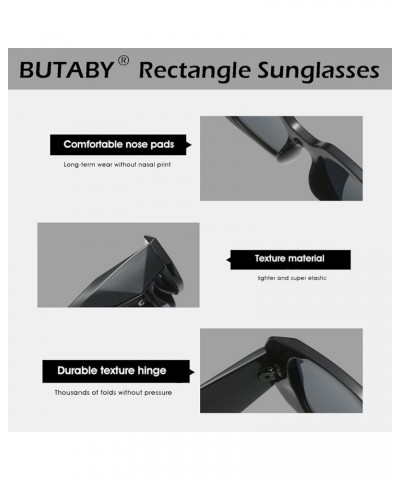 Trendy Rectangle Sunglasses for Women Men Retro Sun Glasses Vintage Fashion Square Frame Black Frame Grey Lens+white Frame Gr...