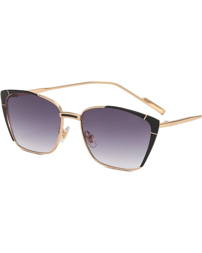 Small Frame Cat Eye Metal Street Sunglasses Men and Women Vacation Sunshade (Color : B, Size : Medium) Medium G $15.41 Designer