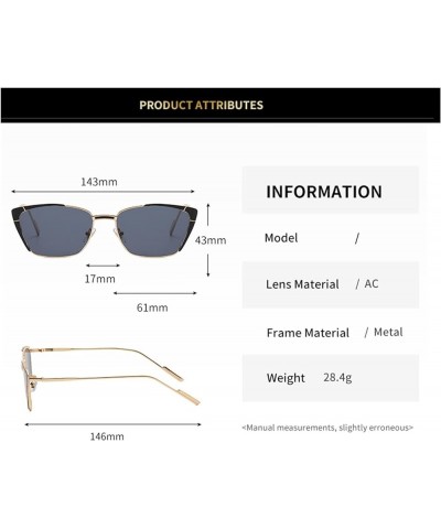 Small Frame Cat Eye Metal Street Sunglasses Men and Women Vacation Sunshade (Color : B, Size : Medium) Medium G $15.41 Designer