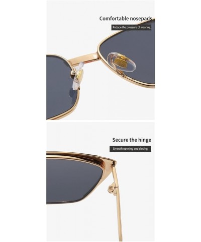 Small Frame Cat Eye Metal Street Sunglasses Men and Women Vacation Sunshade (Color : B, Size : Medium) Medium G $15.41 Designer