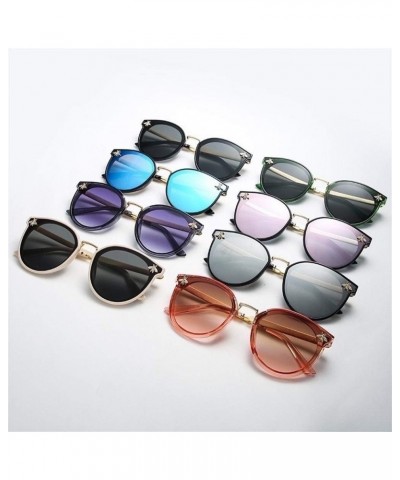 Sunglasses Luxury Bee Fashion for Women Sunglasses Men Square Brand Design Sun Glasses Retro Male Iron (Lenses Color : Blue) ...