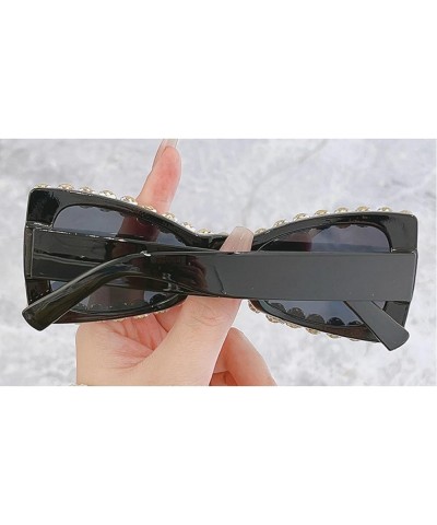 Cute Butterfly Diamond Sunglasses for Women Vintage Square Sparkling Crystal Trendy Retro Rhinestone Sunglasses Black $9.33 B...