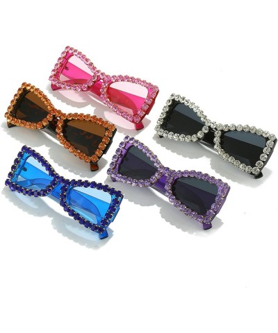 Cute Butterfly Diamond Sunglasses for Women Vintage Square Sparkling Crystal Trendy Retro Rhinestone Sunglasses Black $9.33 B...