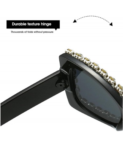 Cute Butterfly Diamond Sunglasses for Women Vintage Square Sparkling Crystal Trendy Retro Rhinestone Sunglasses Black $9.33 B...